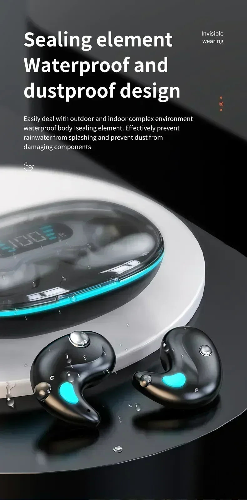 Bluetooth Sleep Earphones Wireless Headset 5.3 With Comfortable Wearing Touch Control Headphone Earbuds For All Mobile Phone