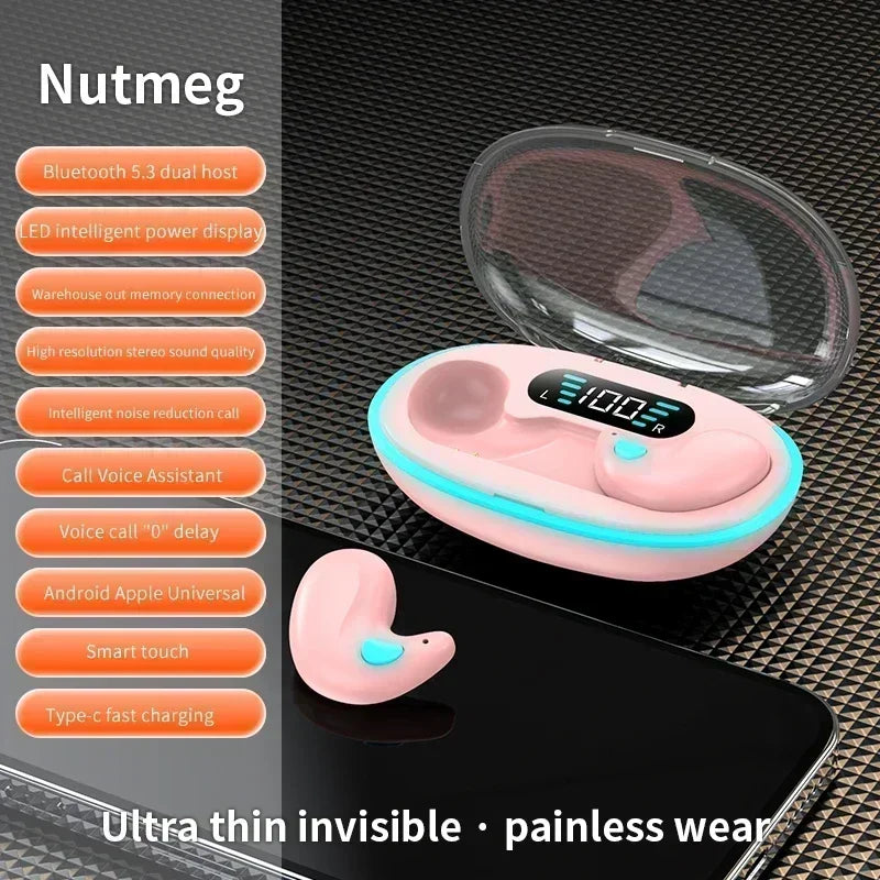 Bluetooth Sleep Earphones Wireless Headset 5.3 With Comfortable Wearing Touch Control Headphone Earbuds For All Mobile Phone