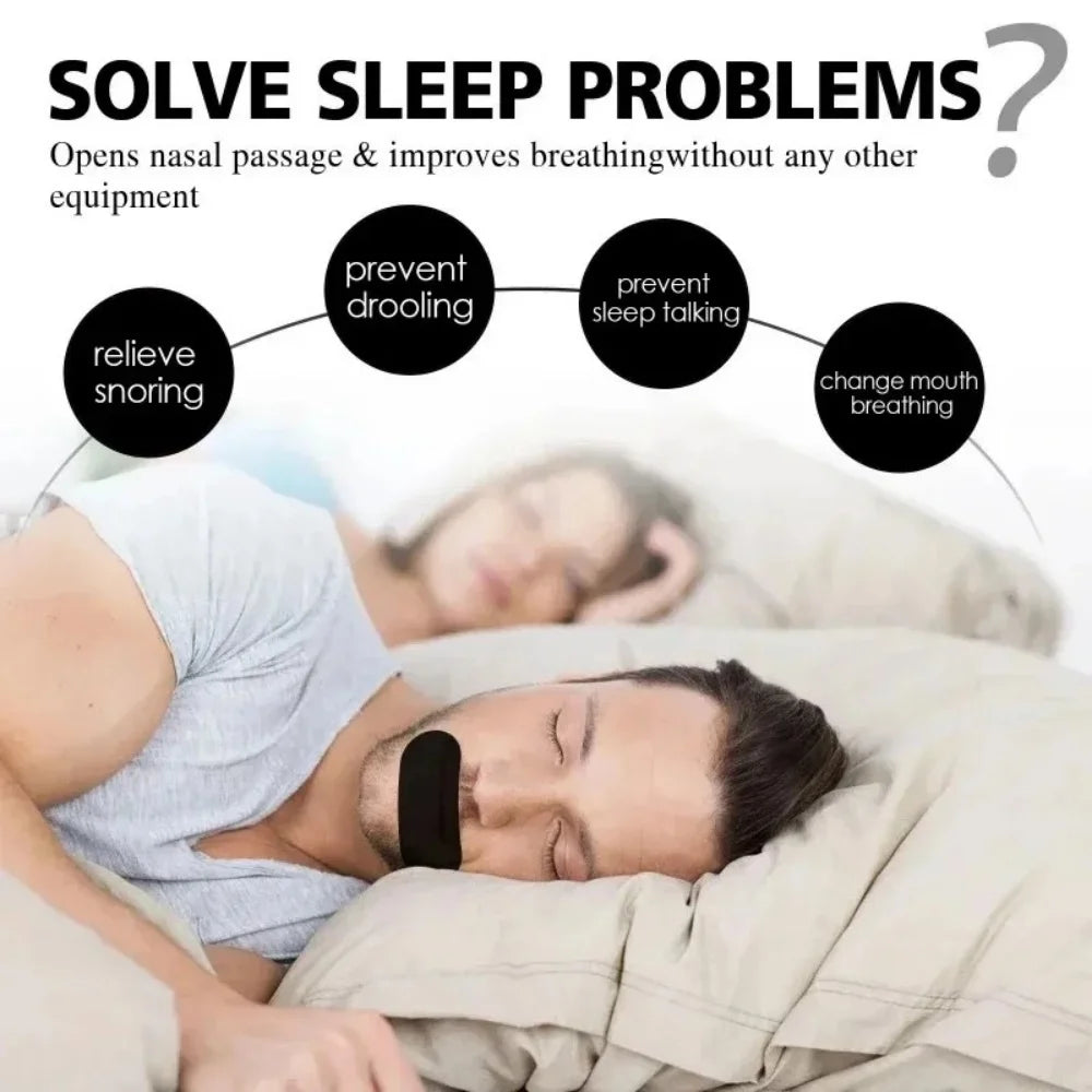 30 Pcs Anti-Snoring Mouth Tape – Breathable Elastic Sleep Strips for Nasal Breathing & Snoring Relief