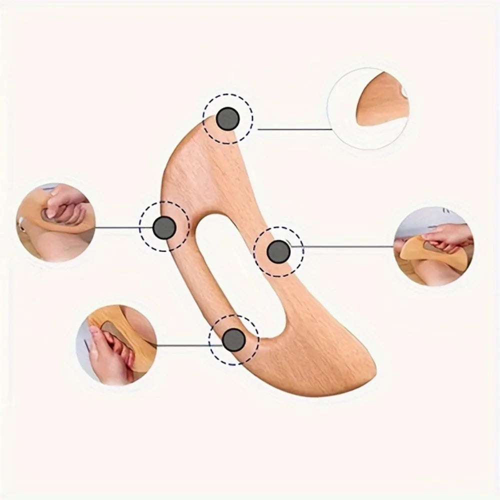1 Piece of Wooden Gua Sha Massage Tool, Suitable for Manual Body Gua Sha Board Use