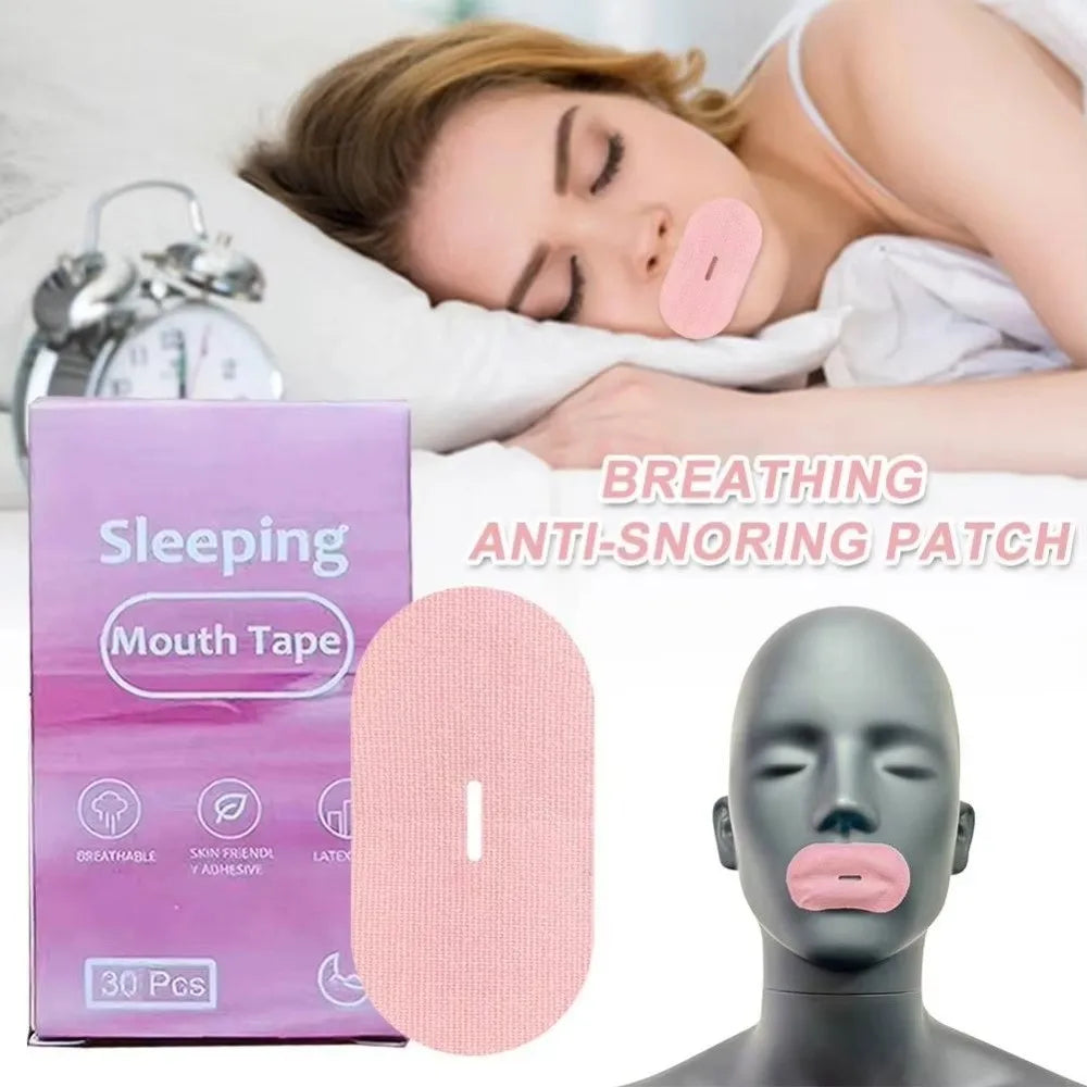 Medical-Grade Anti-Snoring Mouth Tape – 30/60 Pcs Micropore Cloth Sleep Strips for Nasal Breathing & Dry Mouth Relief