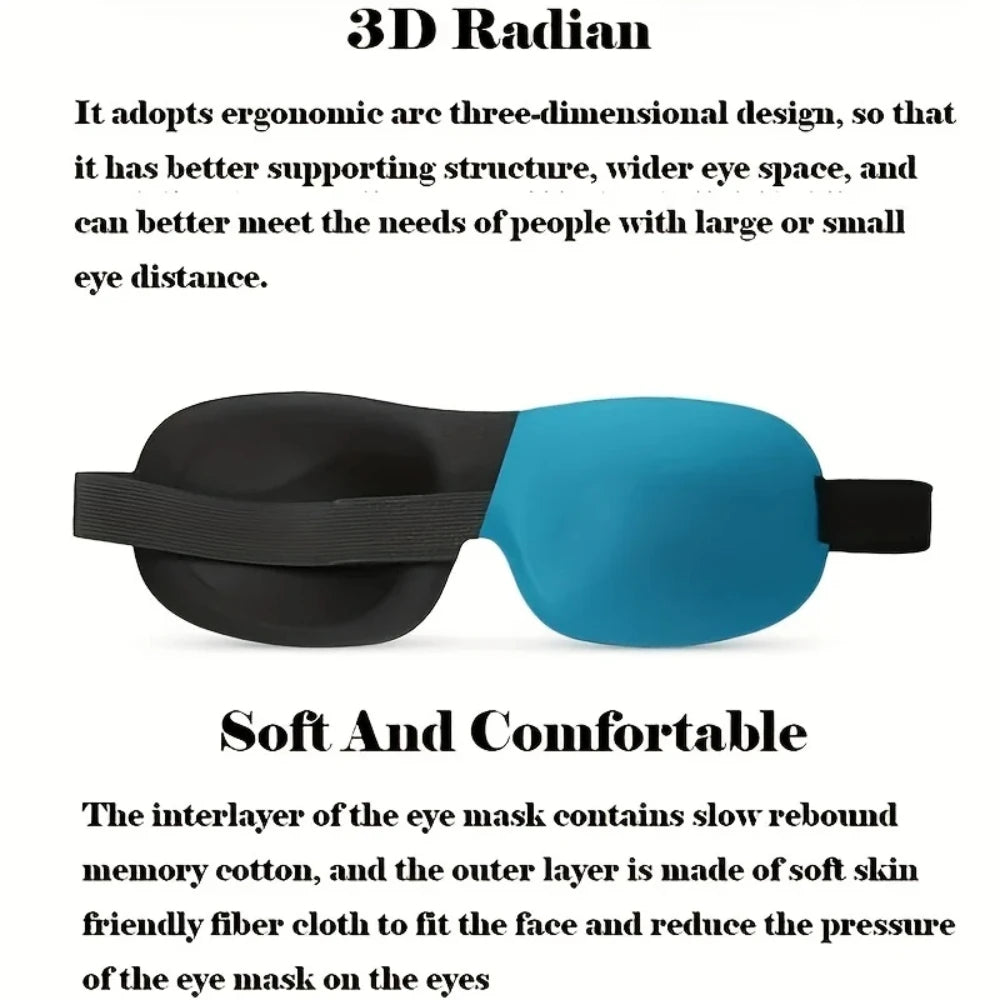 3D Ergonomic Blackout Sleep Mask | Ultra-Soft Memory Foam