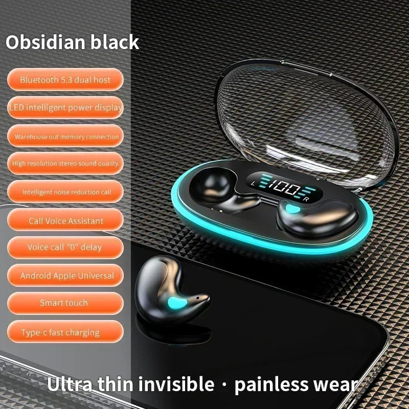 Bluetooth Sleep Earphones Wireless Headset 5.3 With Comfortable Wearing Touch Control Headphone Earbuds For All Mobile Phone