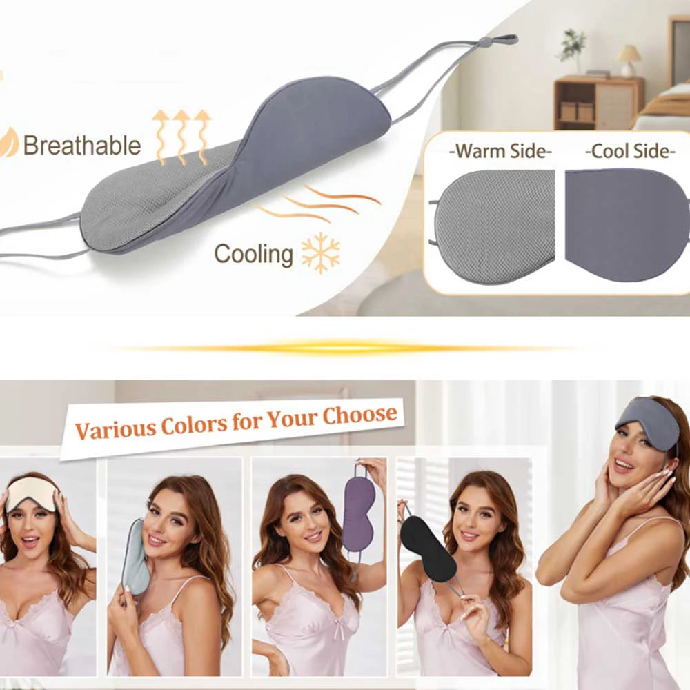 Dual-Comfort Reversible Sleep Mask – Warm & Cool Eye Cover for Travel & Relaxation