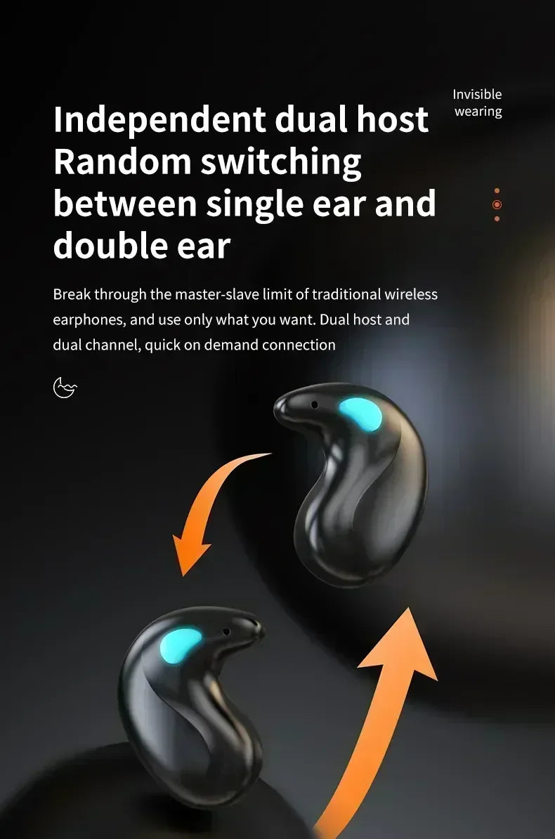 Bluetooth Sleep Earphones Wireless Headset 5.3 With Comfortable Wearing Touch Control Headphone Earbuds For All Mobile Phone