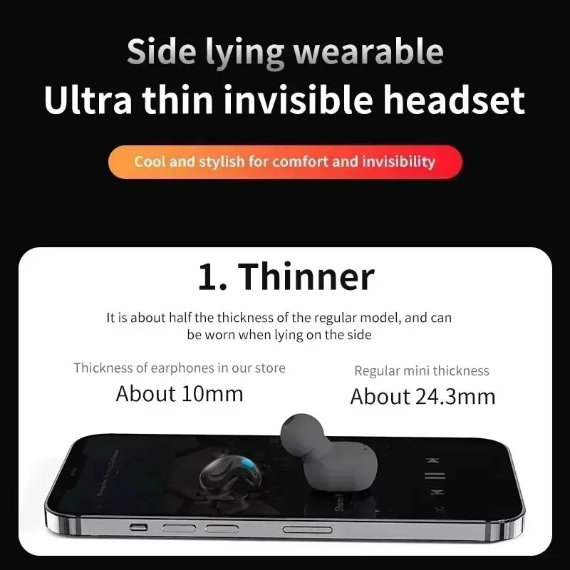 Bluetooth Sleep Earphones Wireless Headset 5.3 With Comfortable Wearing Touch Control Headphone Earbuds For All Mobile Phone
